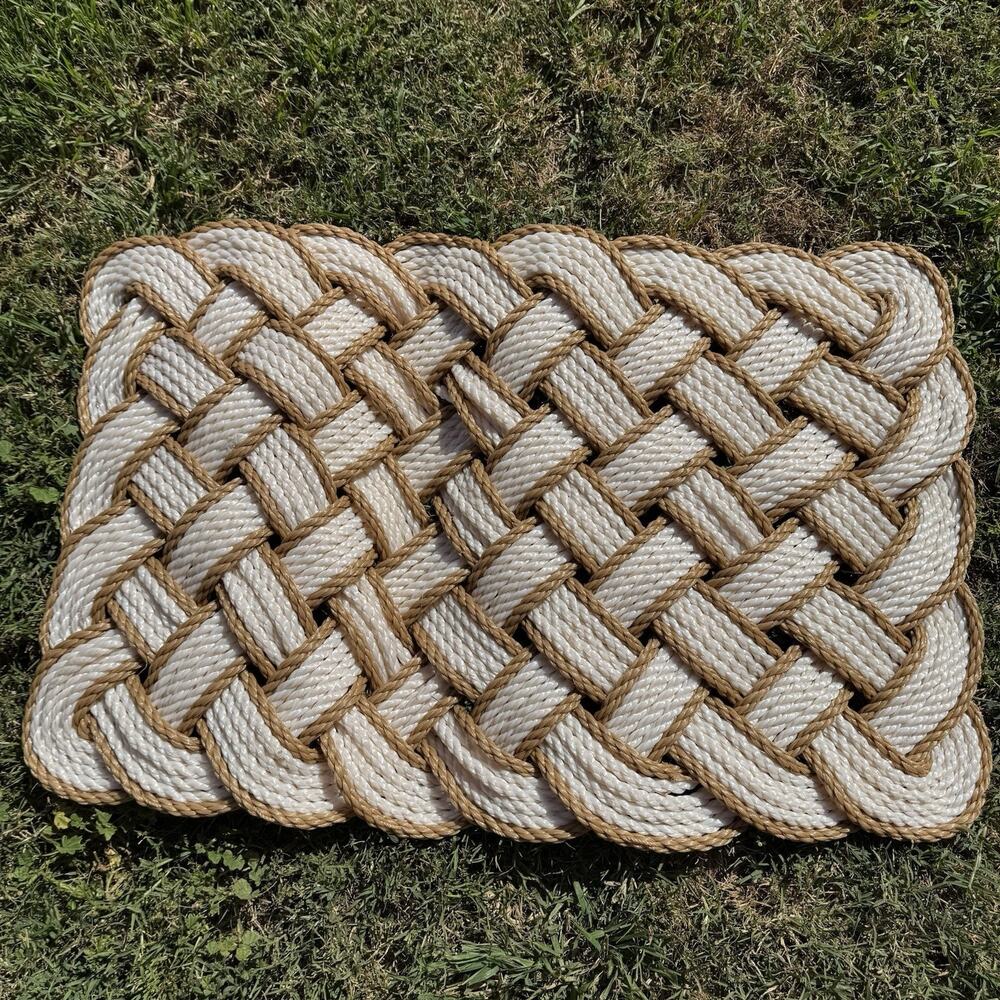 1'8"x2'4" Lovers Knot Coir Doormat Cream/Brown - Threshold